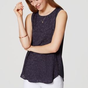 LOFT Leopard Jacquard Pleat Back Shell